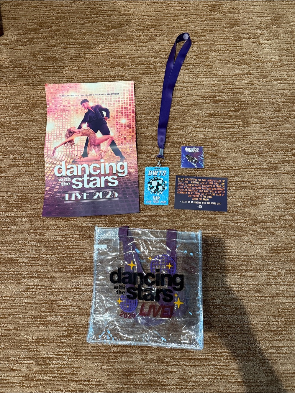 Dancing with the Stars Live 2025 Clear Tote & VIP Lanyard Set - Purple and Clear